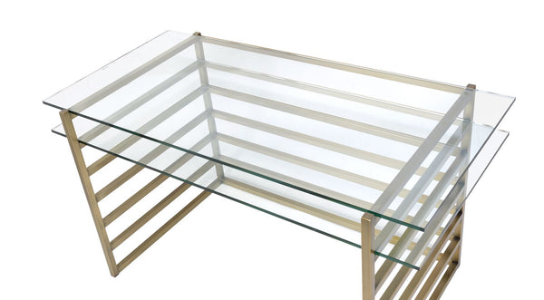 Shona Desk in Antique Gold & Clear Glass 92535