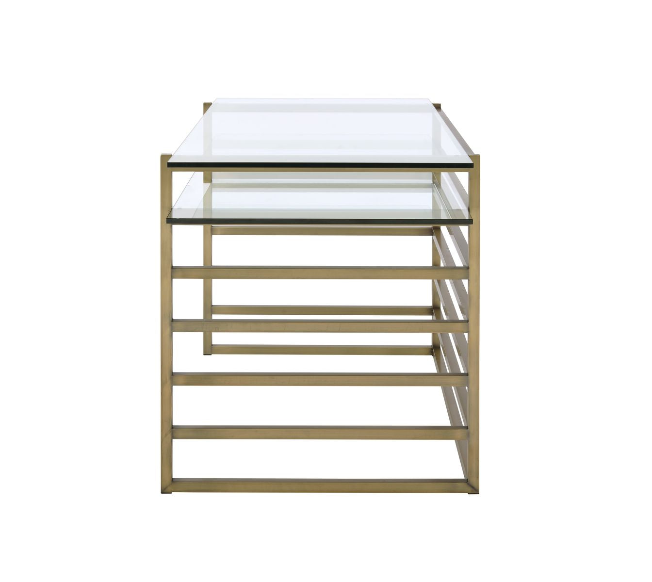 Shona Desk in Antique Gold & Clear Glass 92535