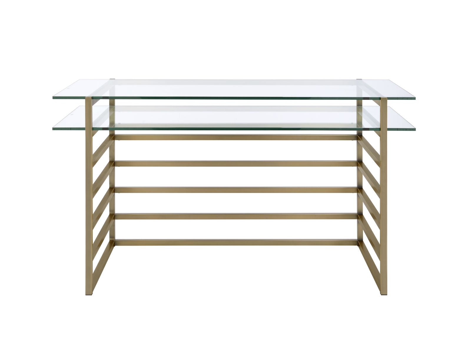 Shona Desk in Antique Gold & Clear Glass 92535