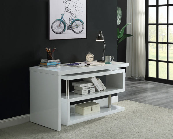 Buck II Writing Desk, White Finish OF00017