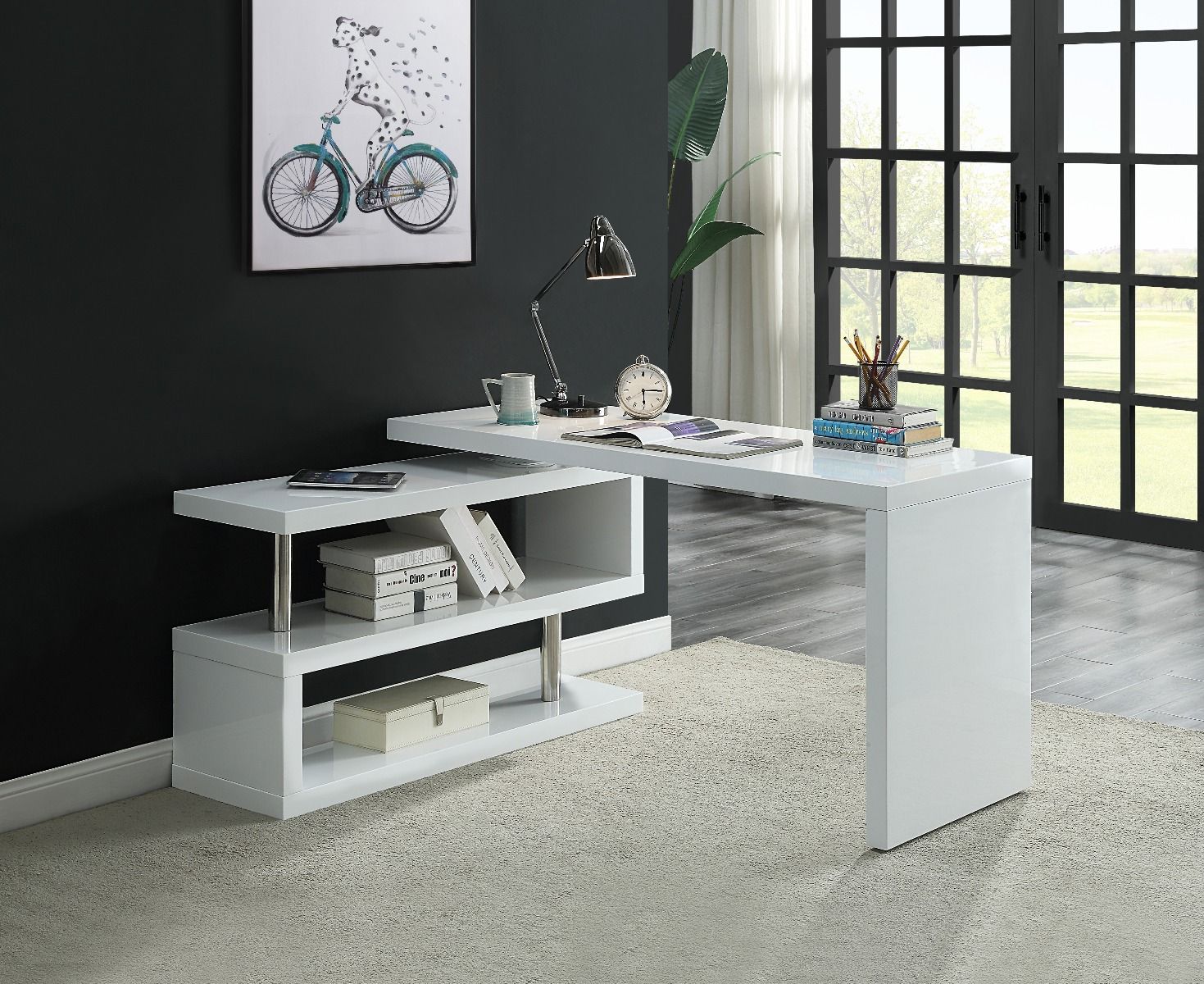 Buck II Writing Desk, White Finish OF00017