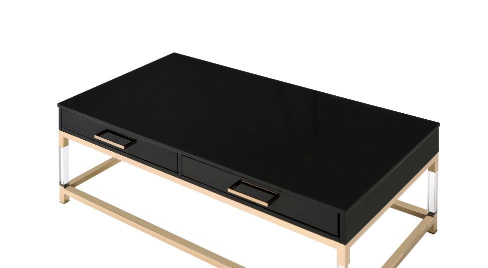 Adiel Coffee Table, Black & Gold Finish 82345