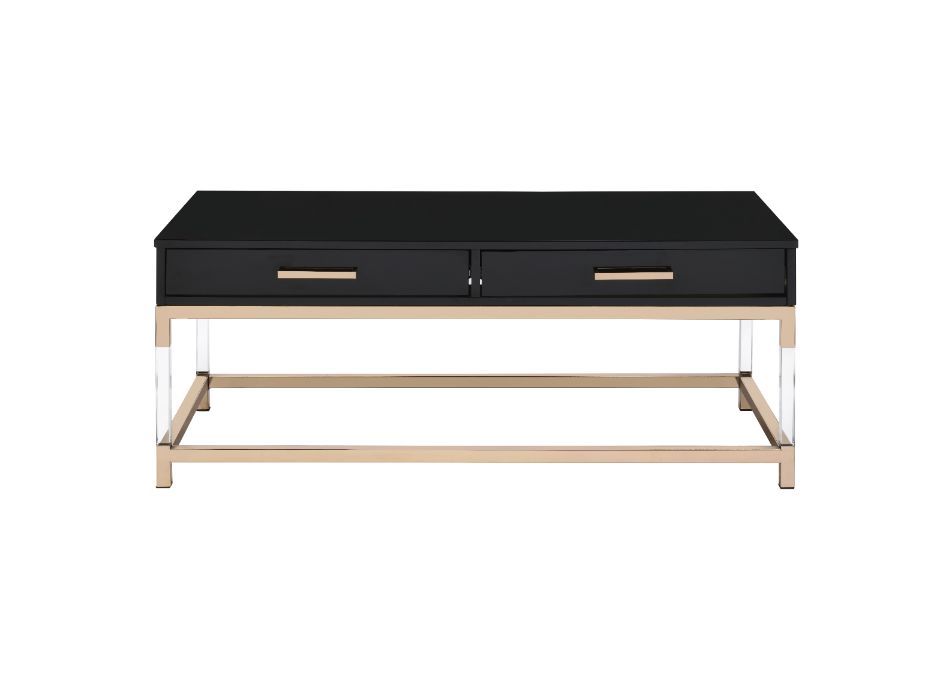 Adiel Coffee Table, Black & Gold Finish 82345