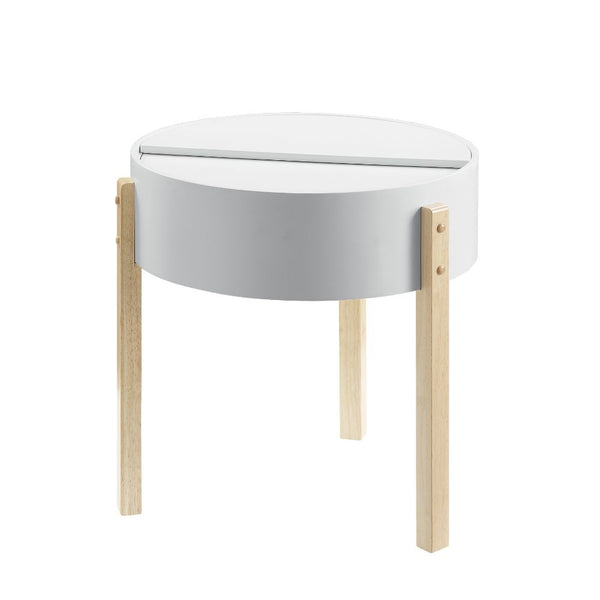 Bodfish End Table, White & Natural 83217