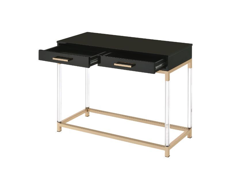 Adiel Console Table, Black & Gold Finish 82348