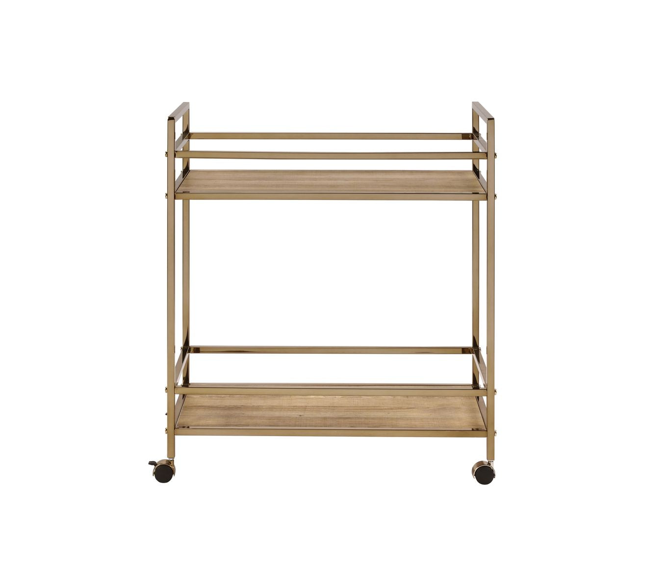 Barb Serving Cart, Natural & Champagne Finish 98218