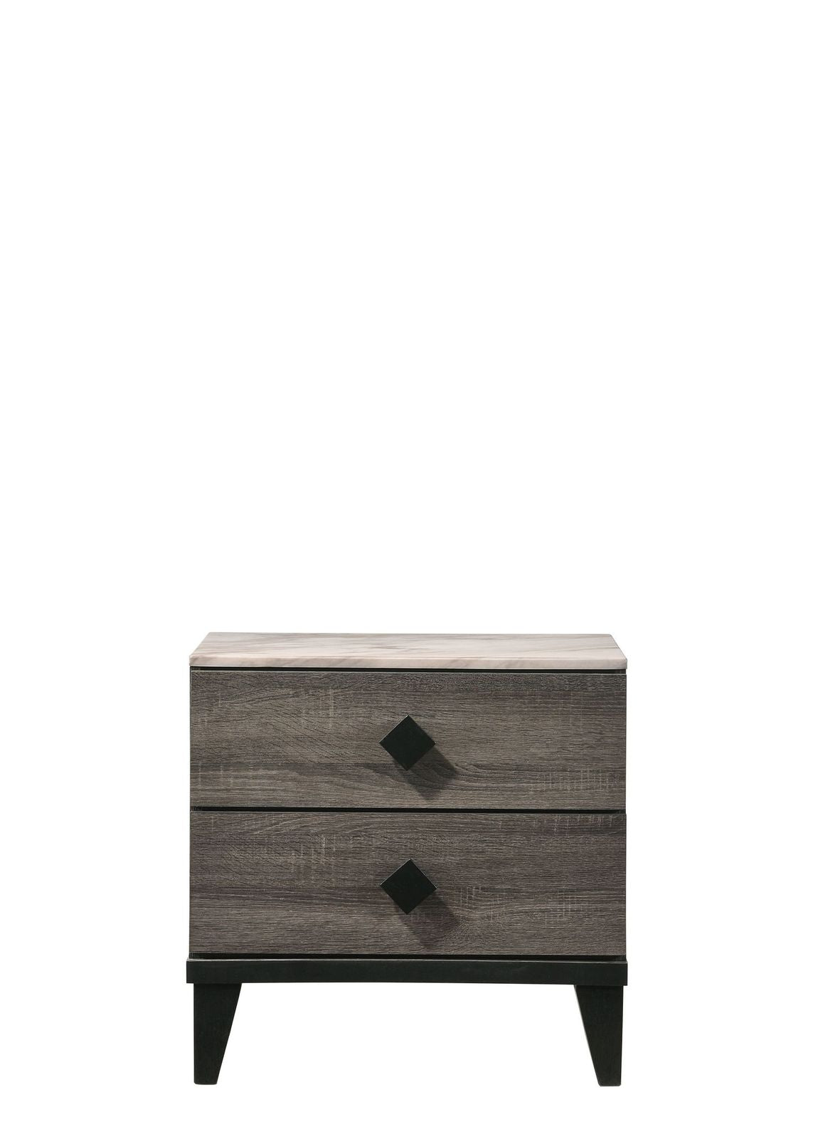 Avantika Nightstand, Faux Marble & Rustic Gray Oak 27673