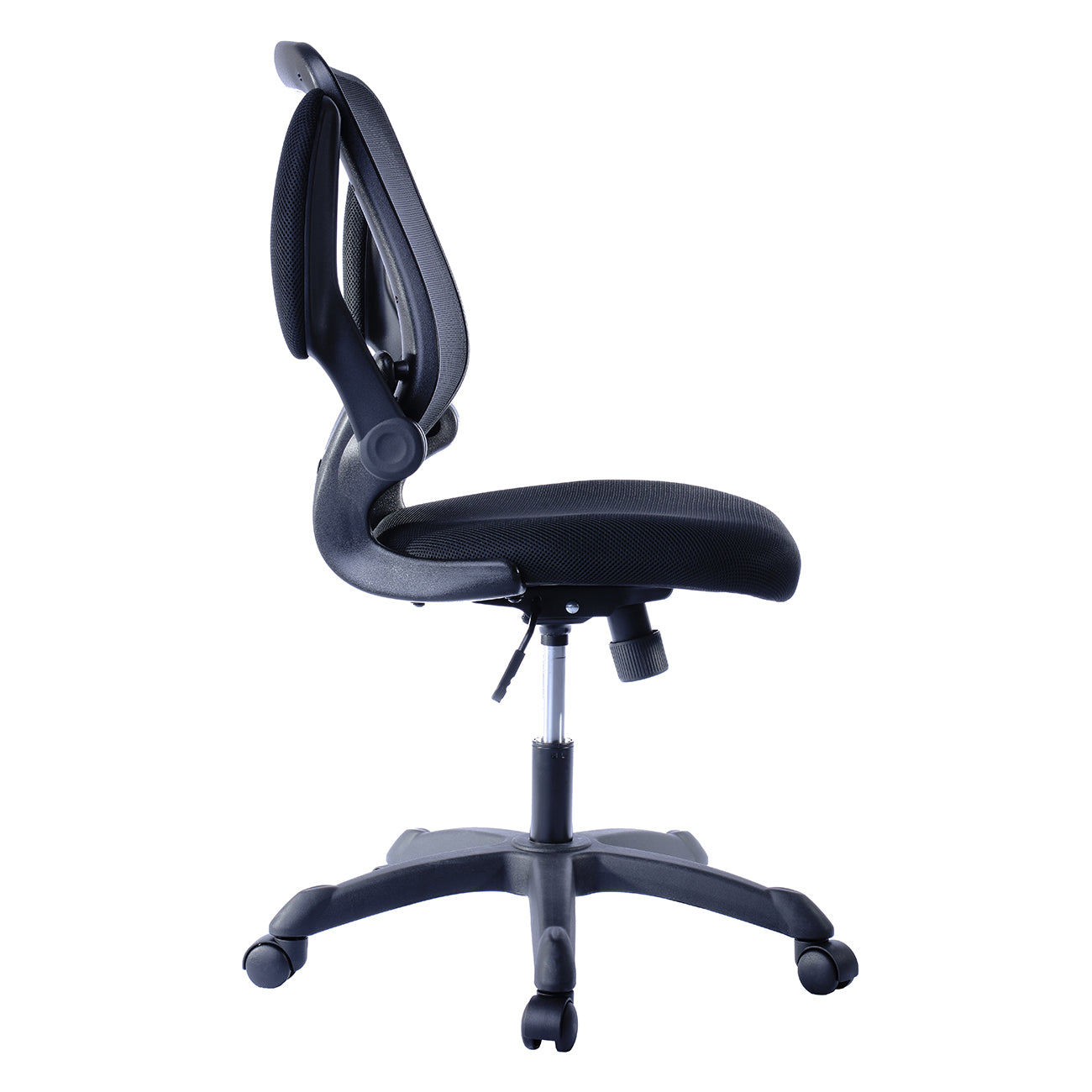 Techni Mobili Mesh Task Office Chair with Flip-Up Arms, Black