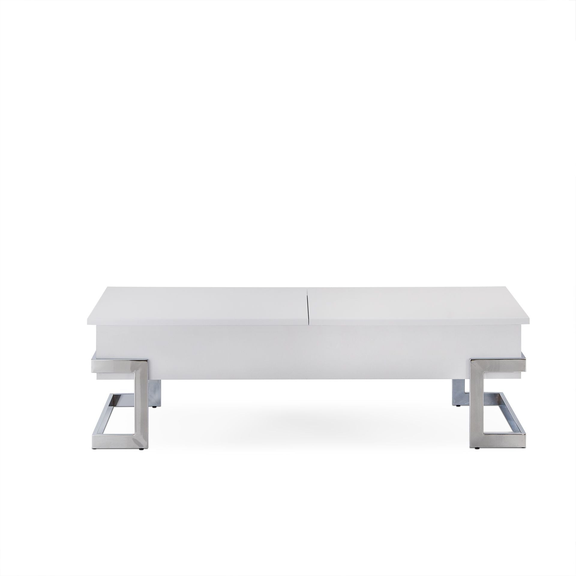 Calnan Coffee Table in White  Chrome 81850