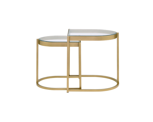 Timbul Nesting Table, Clear Glass  Gold Finish 82340