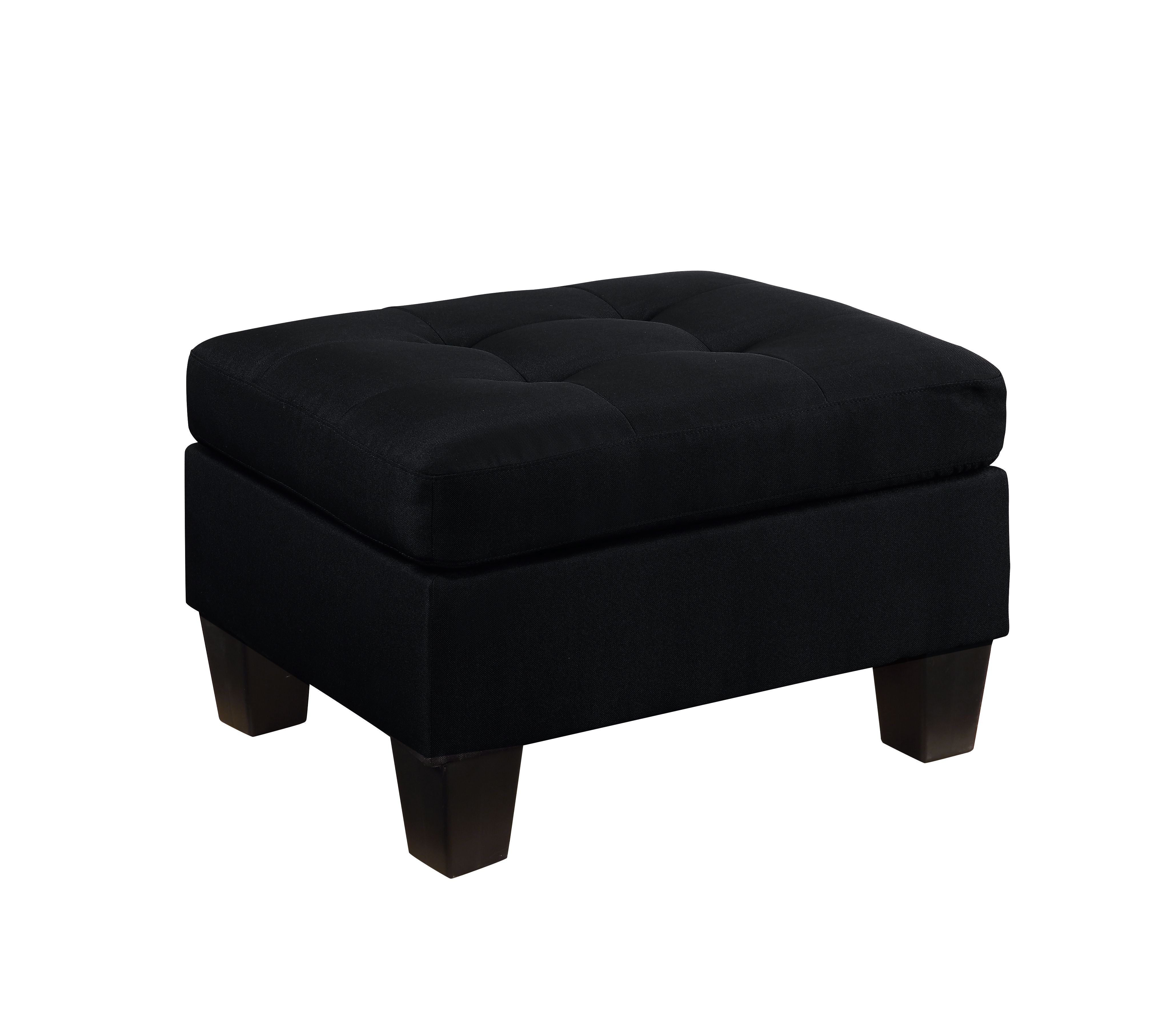 Earsom Sofa and Ottoman, Black Linen 56660