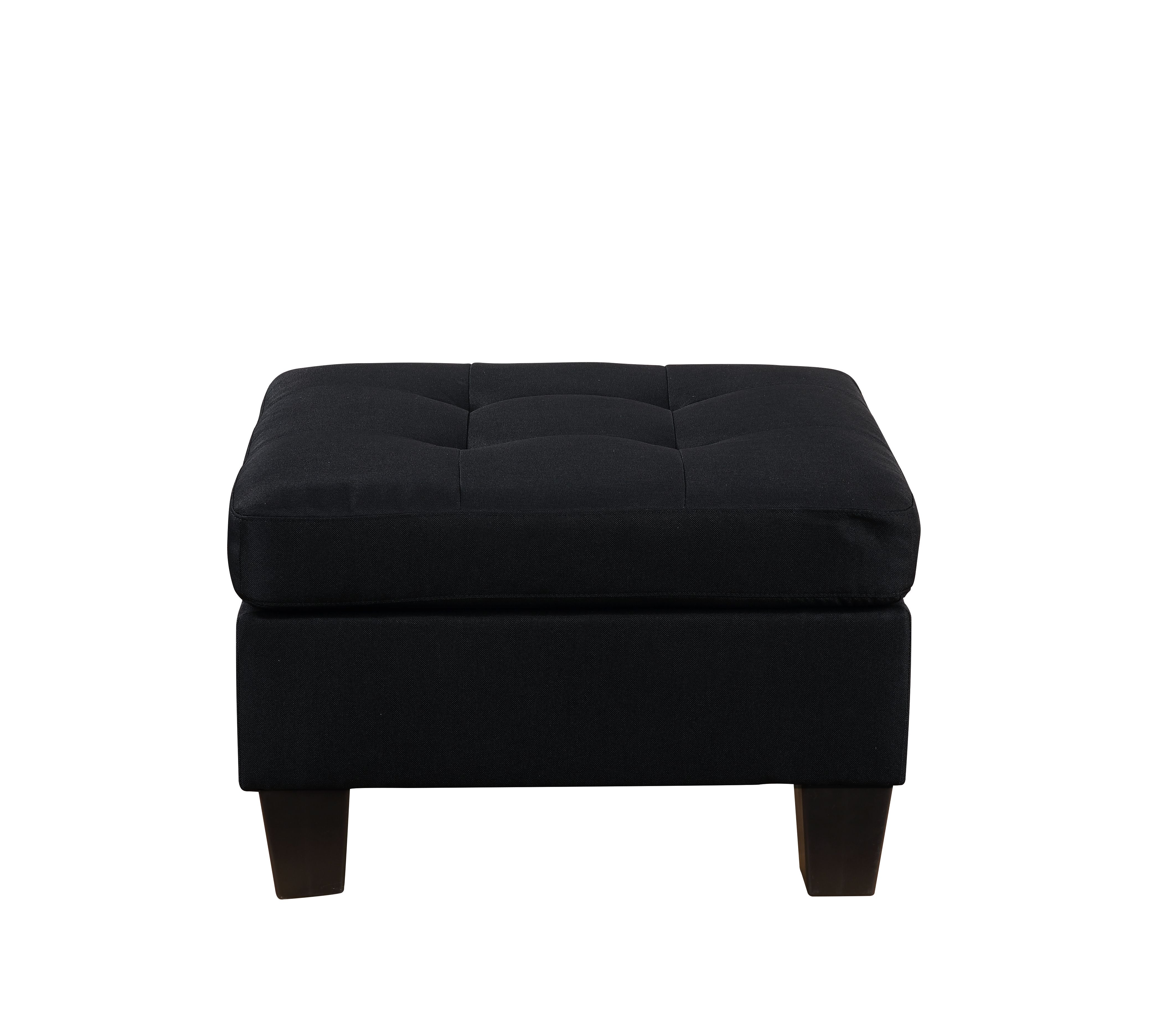 Earsom Sofa and Ottoman, Black Linen 56660