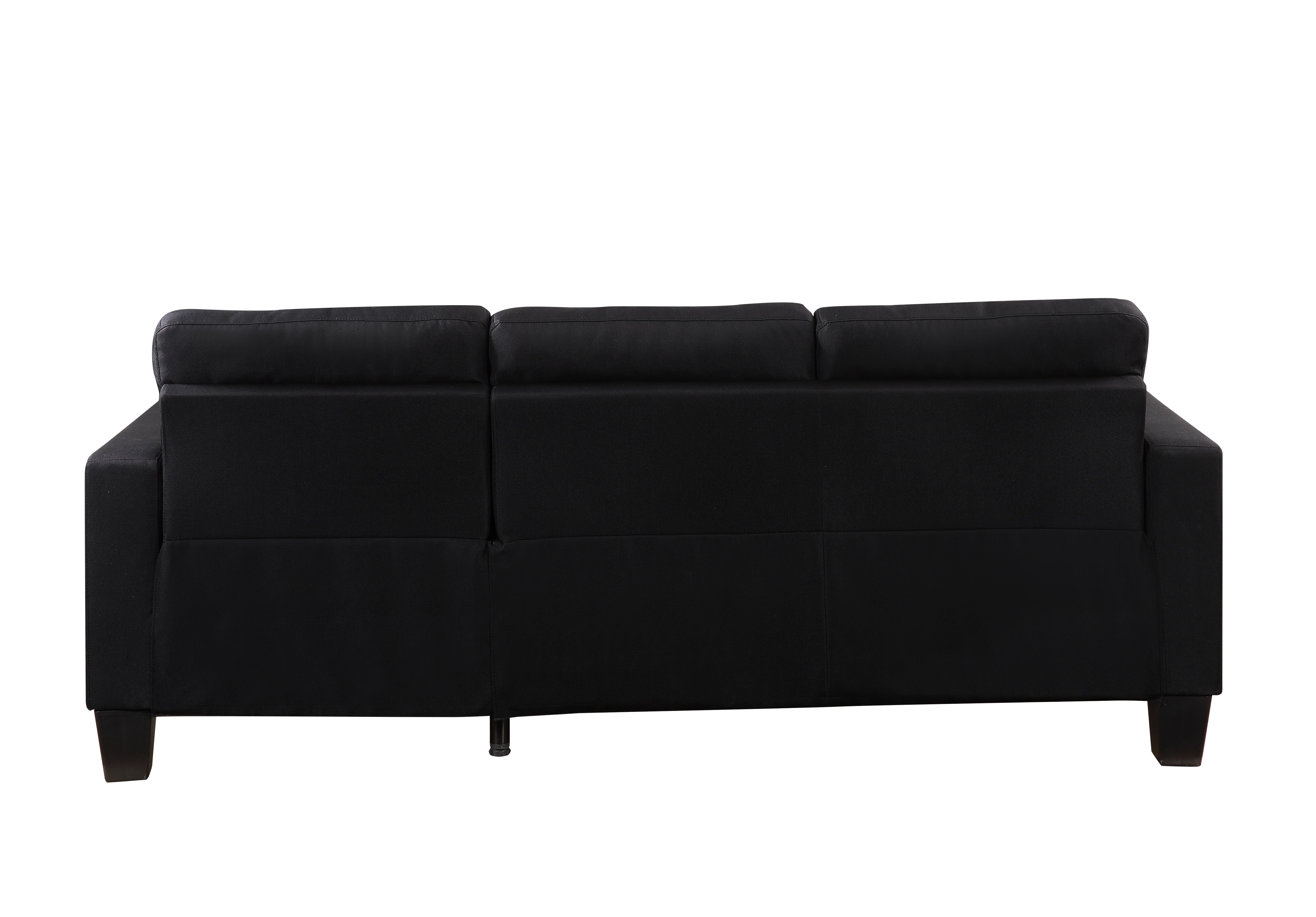 Earsom Sofa and Ottoman, Black Linen 56660