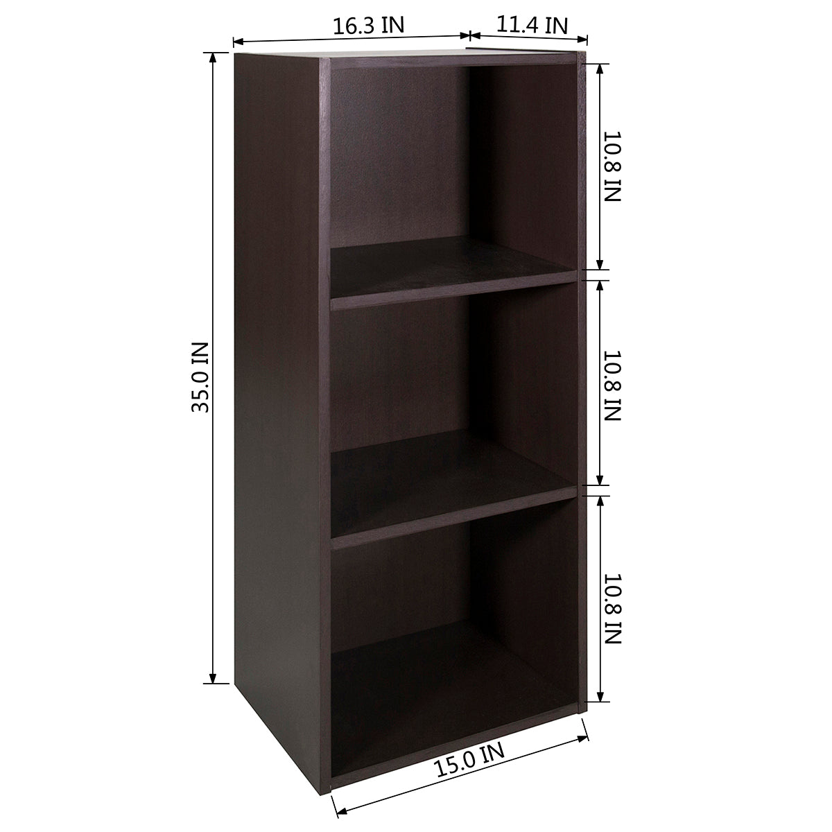 full wooden standard bookcase 3 layers