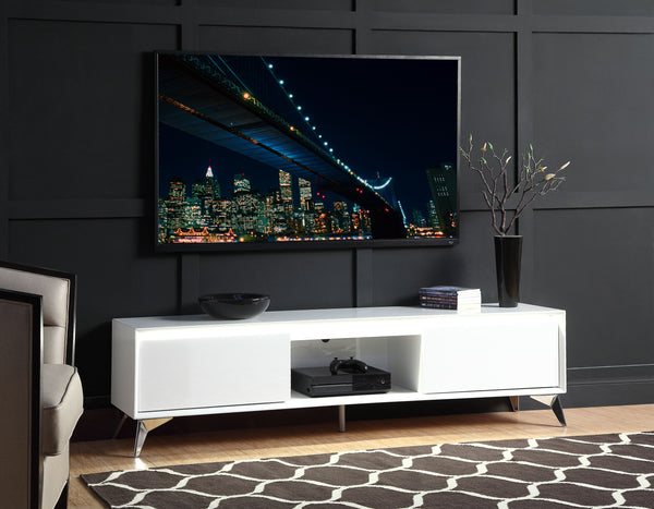 Raceloma TV stand , LED, White  Chrome Finish 91995