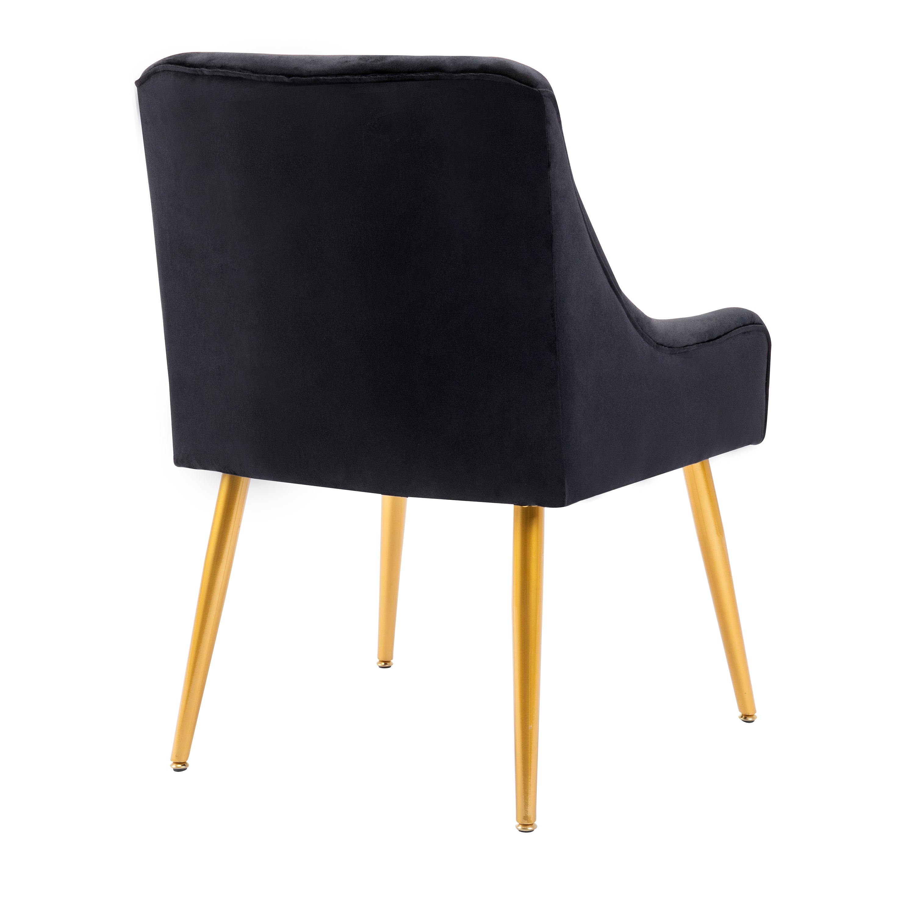 Modern Velvet Wide Accent Chair Side Chair with Swoop Arm Metal Legs for Club Bedroom Living Room Meeting Room Office Study, Black