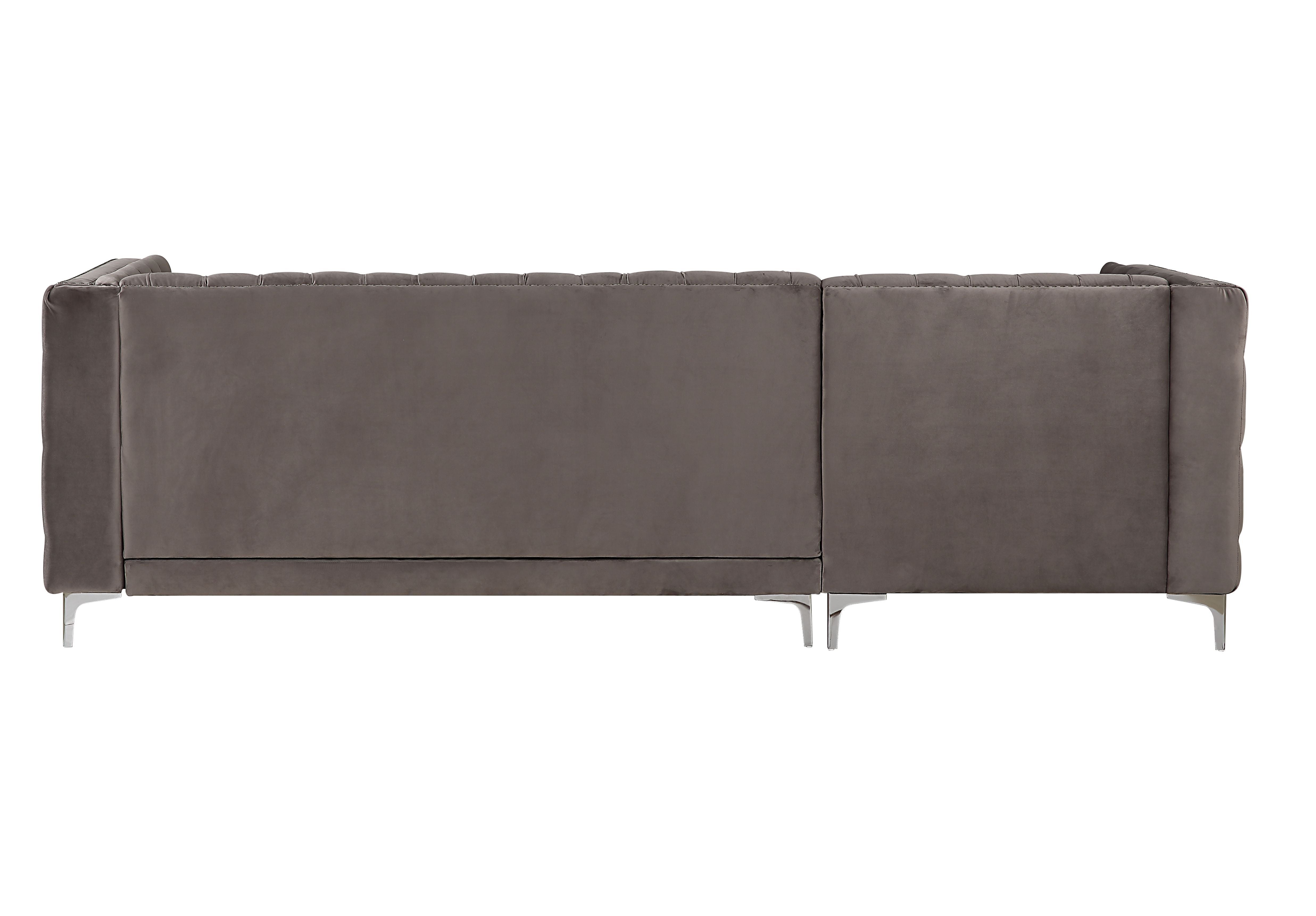 Sullivan Sectional Sofa, Gray Velvet 55495