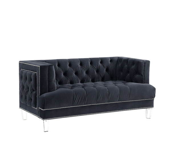 Ansario Loveseat, Charcoal Velvet 56461