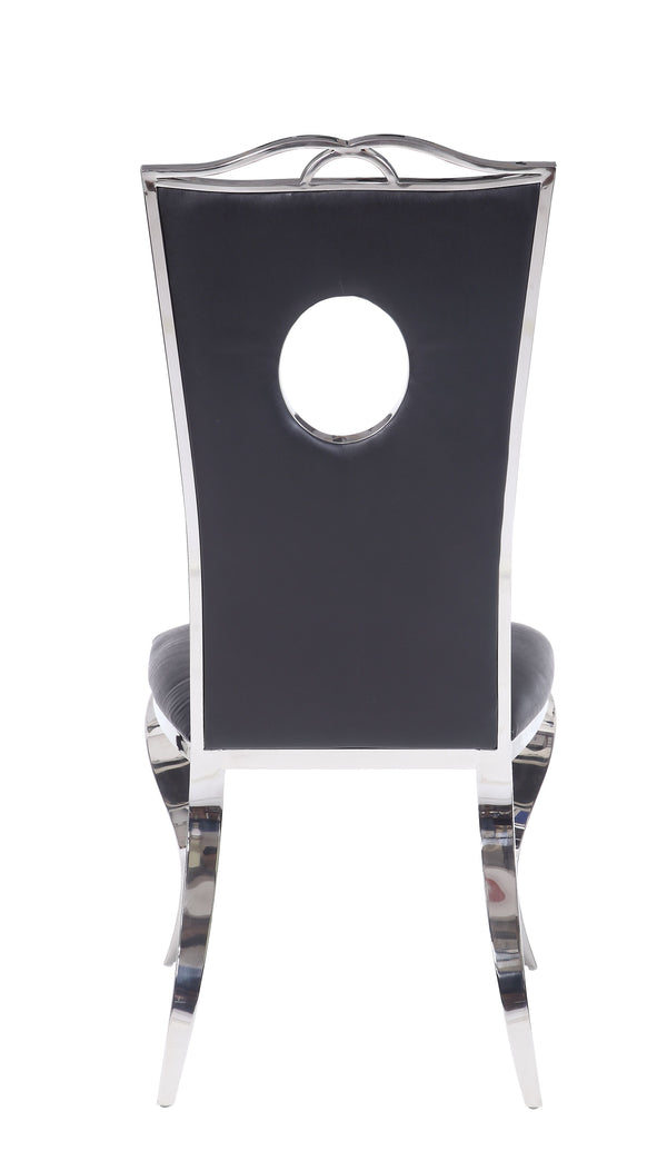 Cyrene Side Chair (Set-2) in PU  Stainless Steel 62078