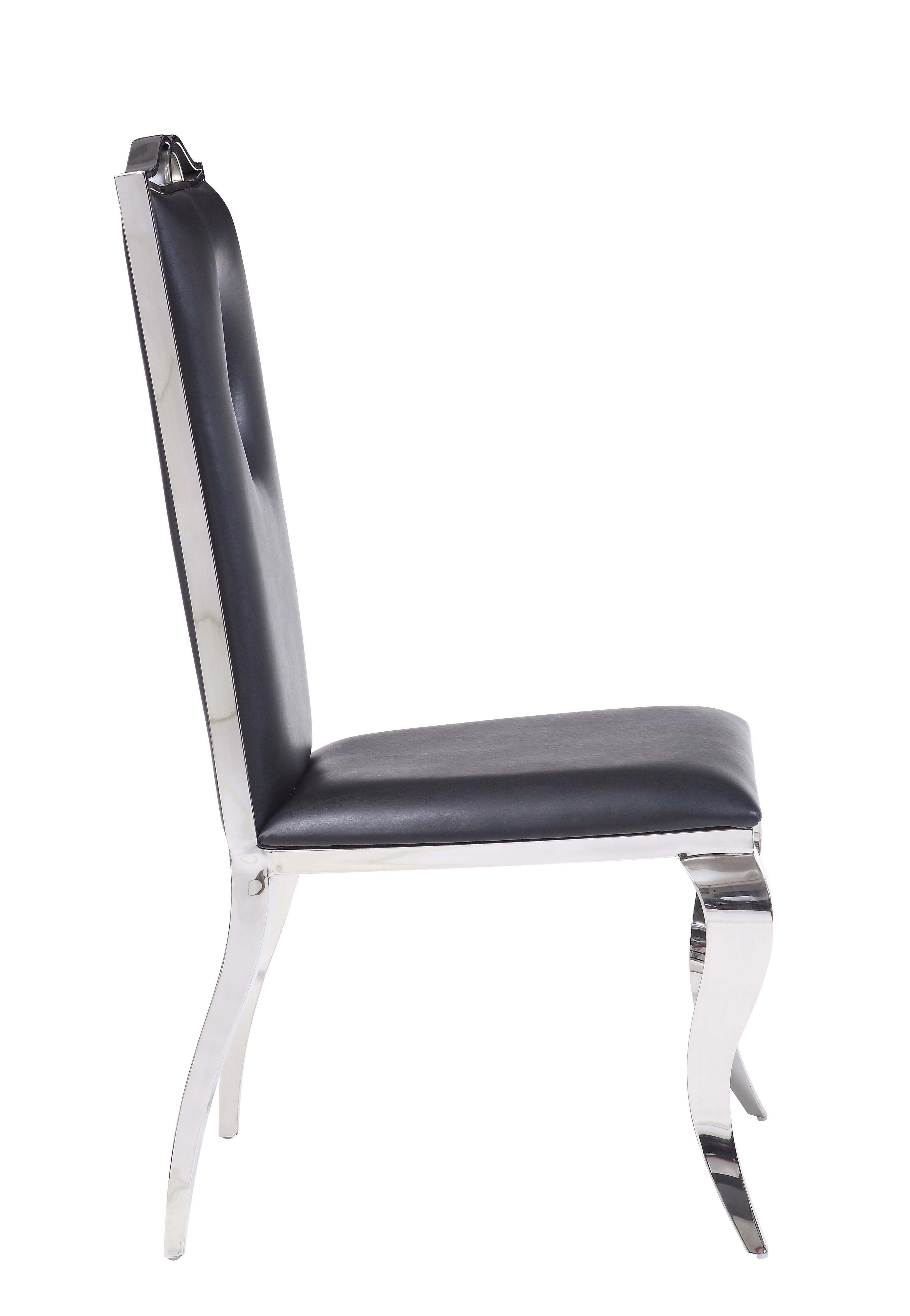 Cyrene Side Chair (Set-2) in PU  Stainless Steel 62078