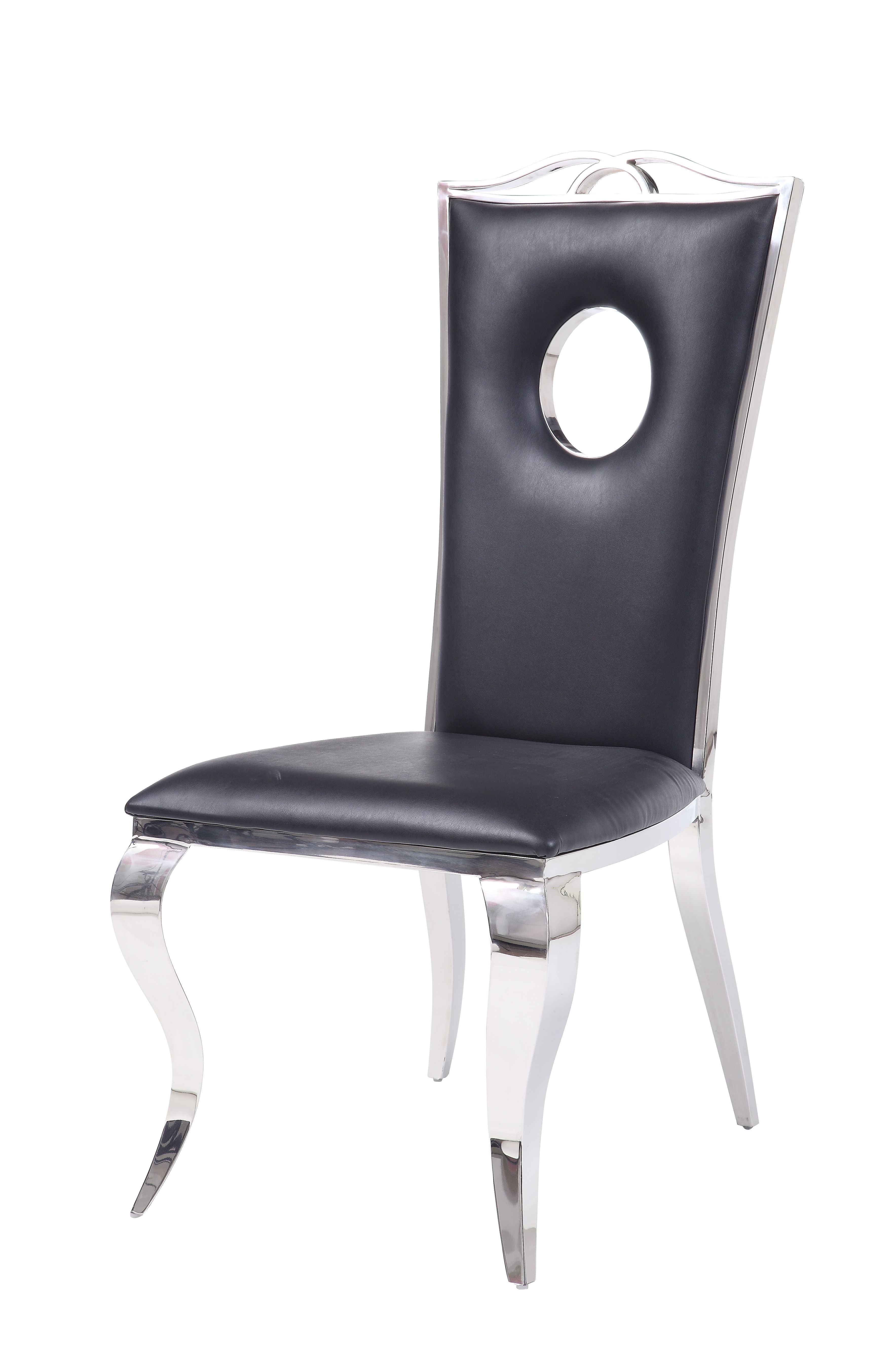 Cyrene Side Chair (Set-2) in PU  Stainless Steel 62078
