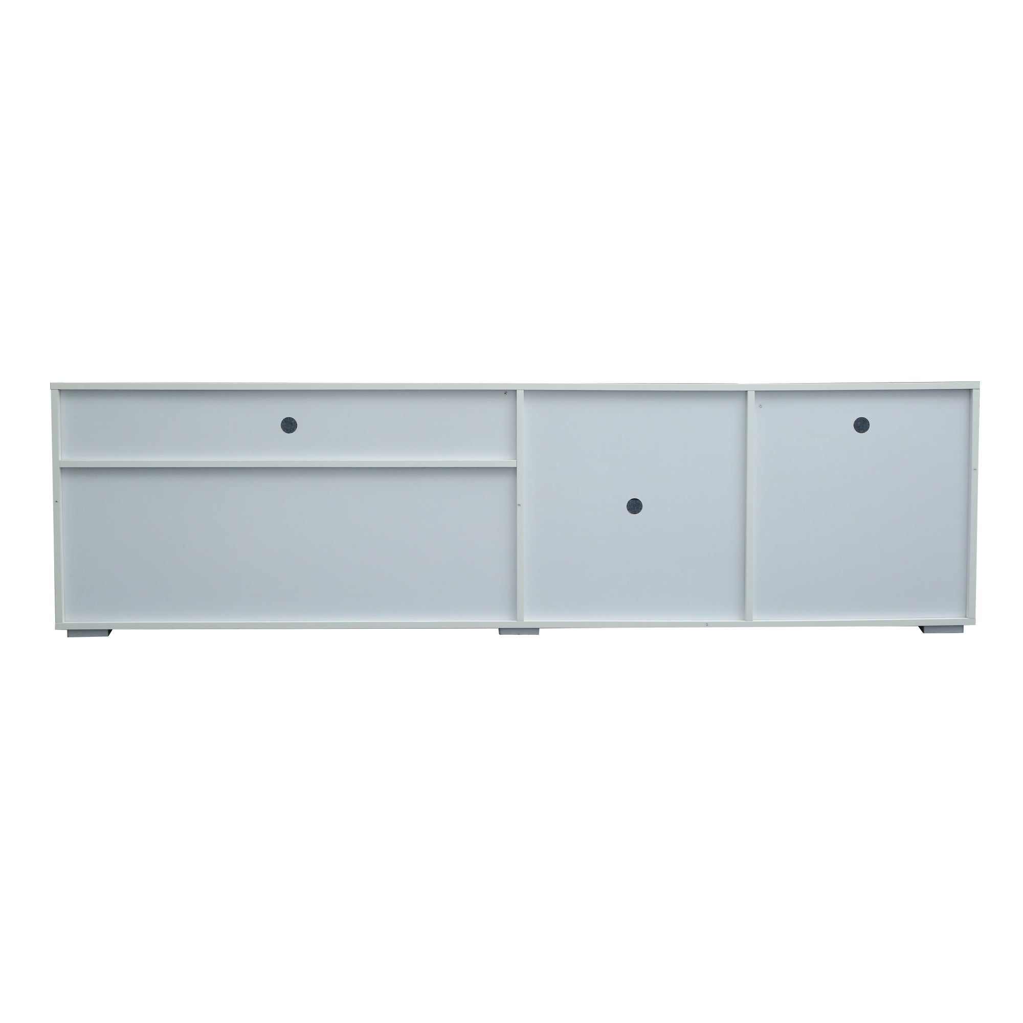 TV Stand  High Gloss Doors Modern TV Stand LED (White)