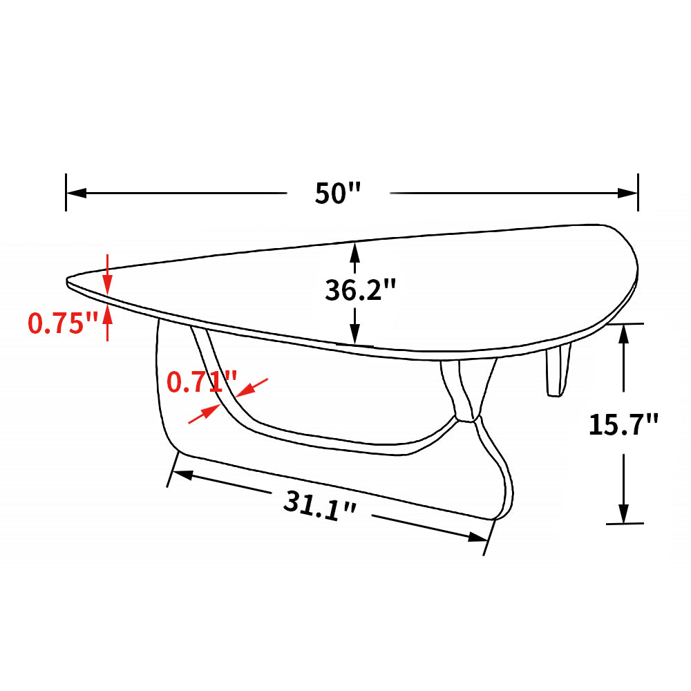 Light walnut color Triangle coffee table