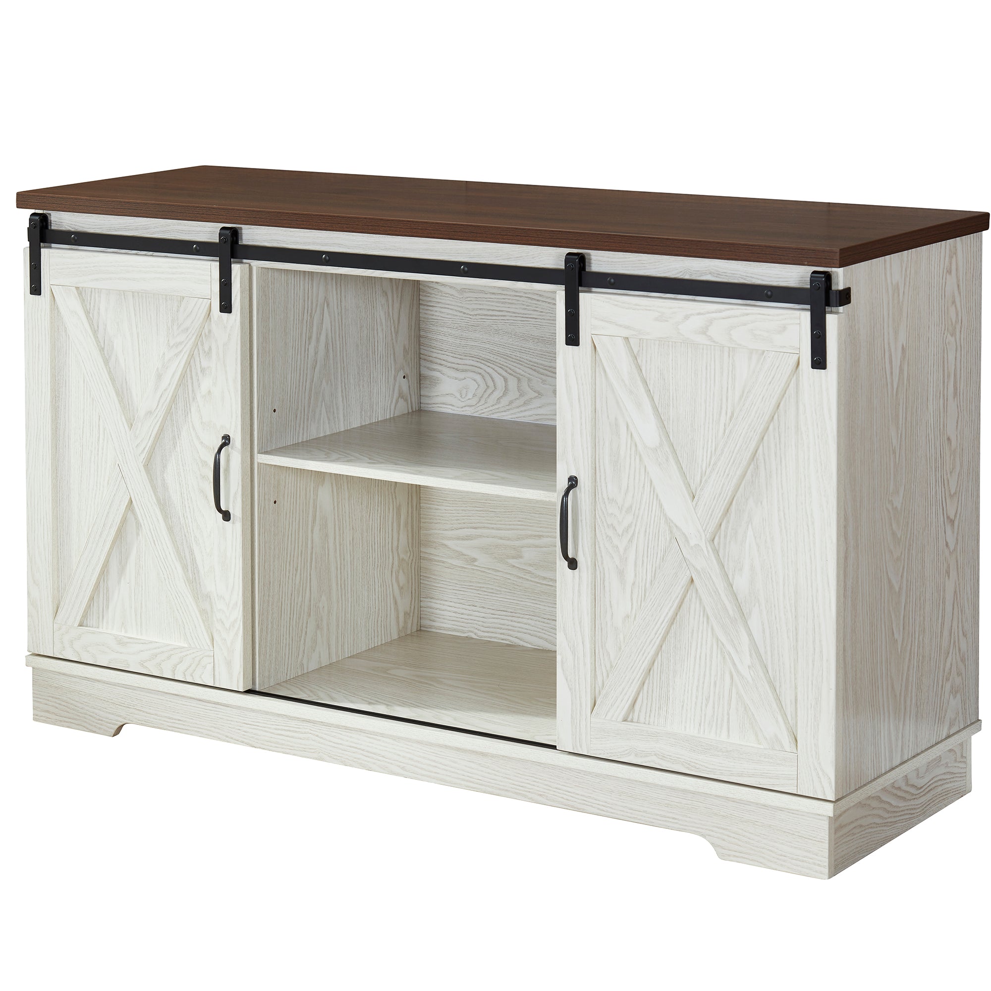TV Stand with Sliding Barn Door