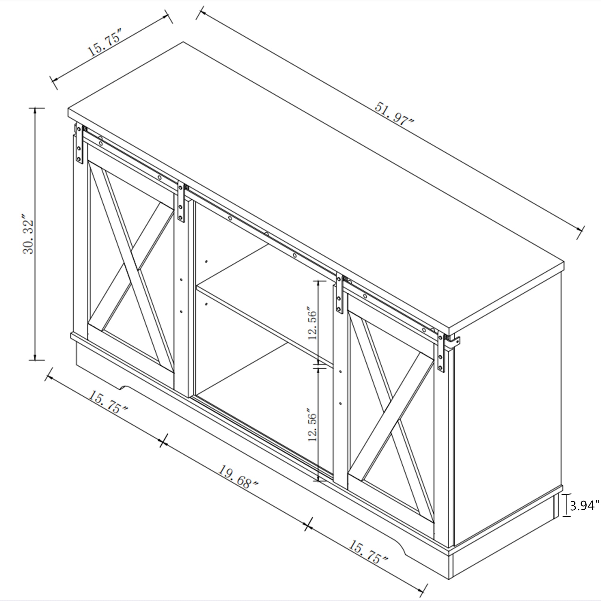 TV Stand with Sliding Barn Door