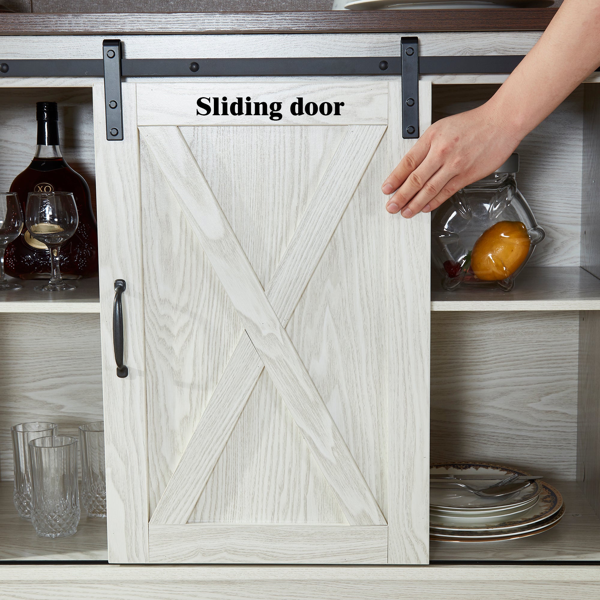TV Stand with Sliding Barn Door