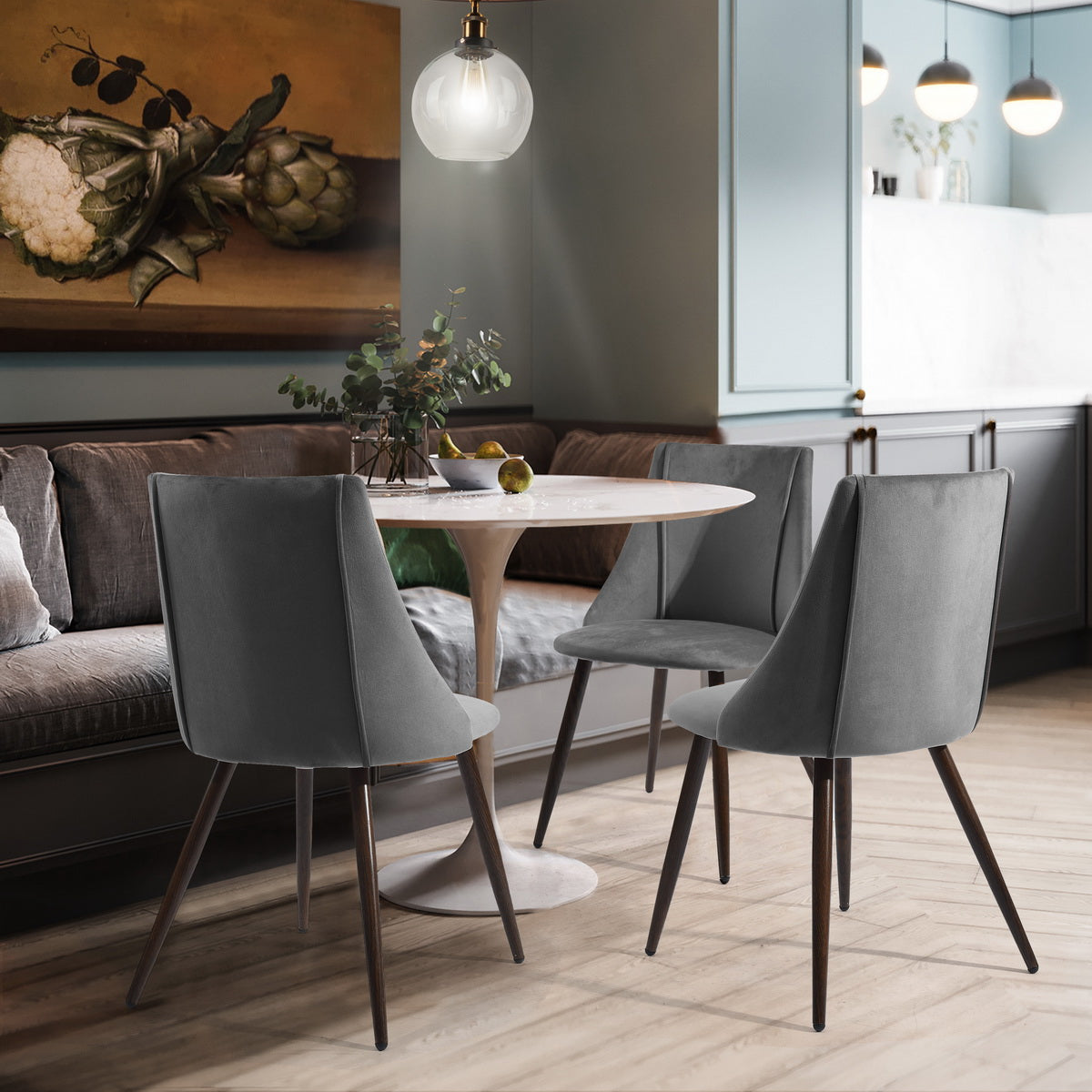 Velvet Upholstered Side Chair/Dinning Chair (Set of 2)