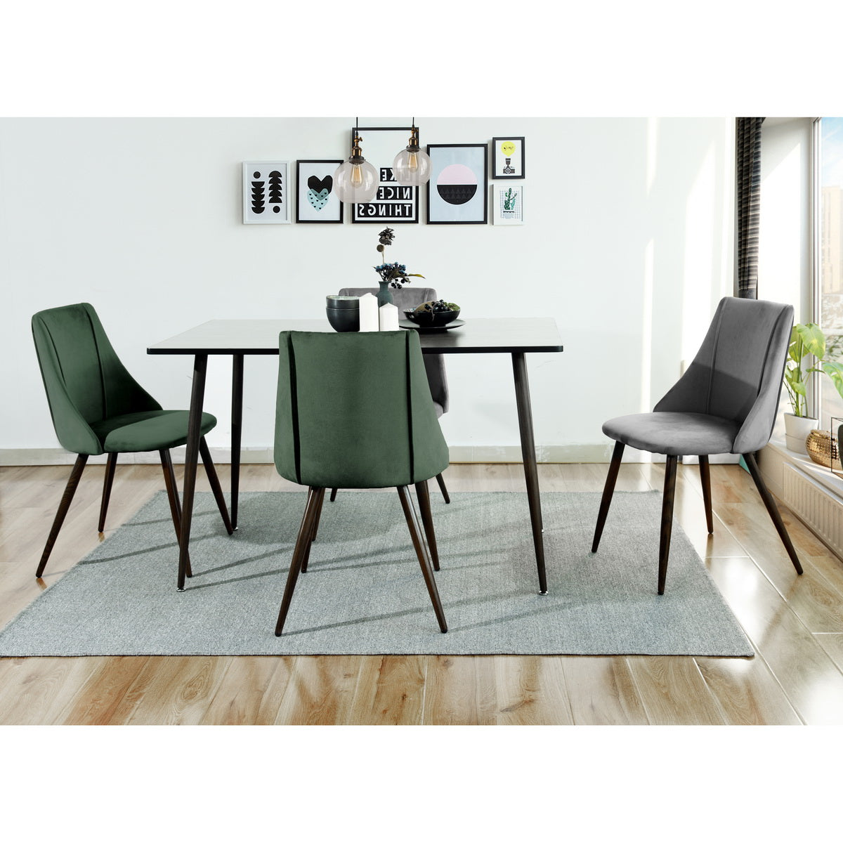 Velvet Upholstered Side Chair/Dinning Chair (Set of 2)