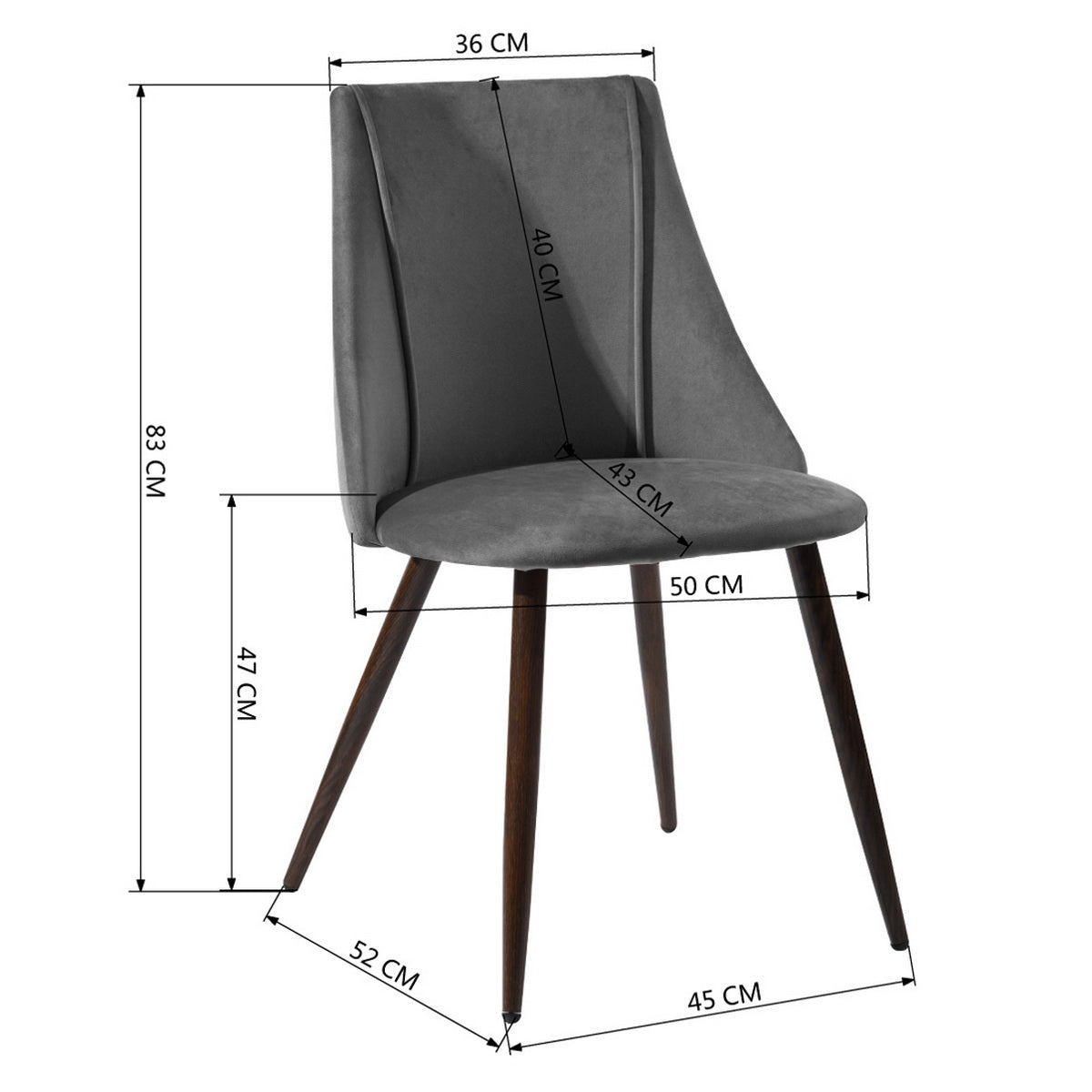Velvet Upholstered Side Chair/Dinning Chair (Set of 2)
