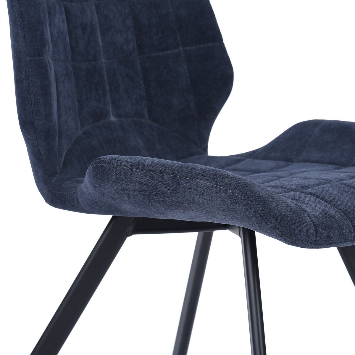 Fabric Dining Chairs, Dark Blue (Set of 2)