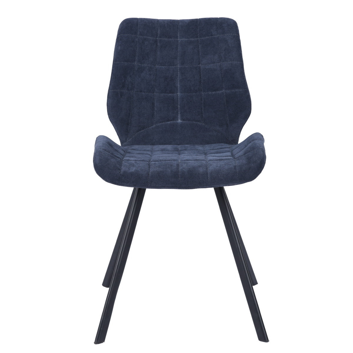 Fabric Dining Chairs, Dark Blue (Set of 2)