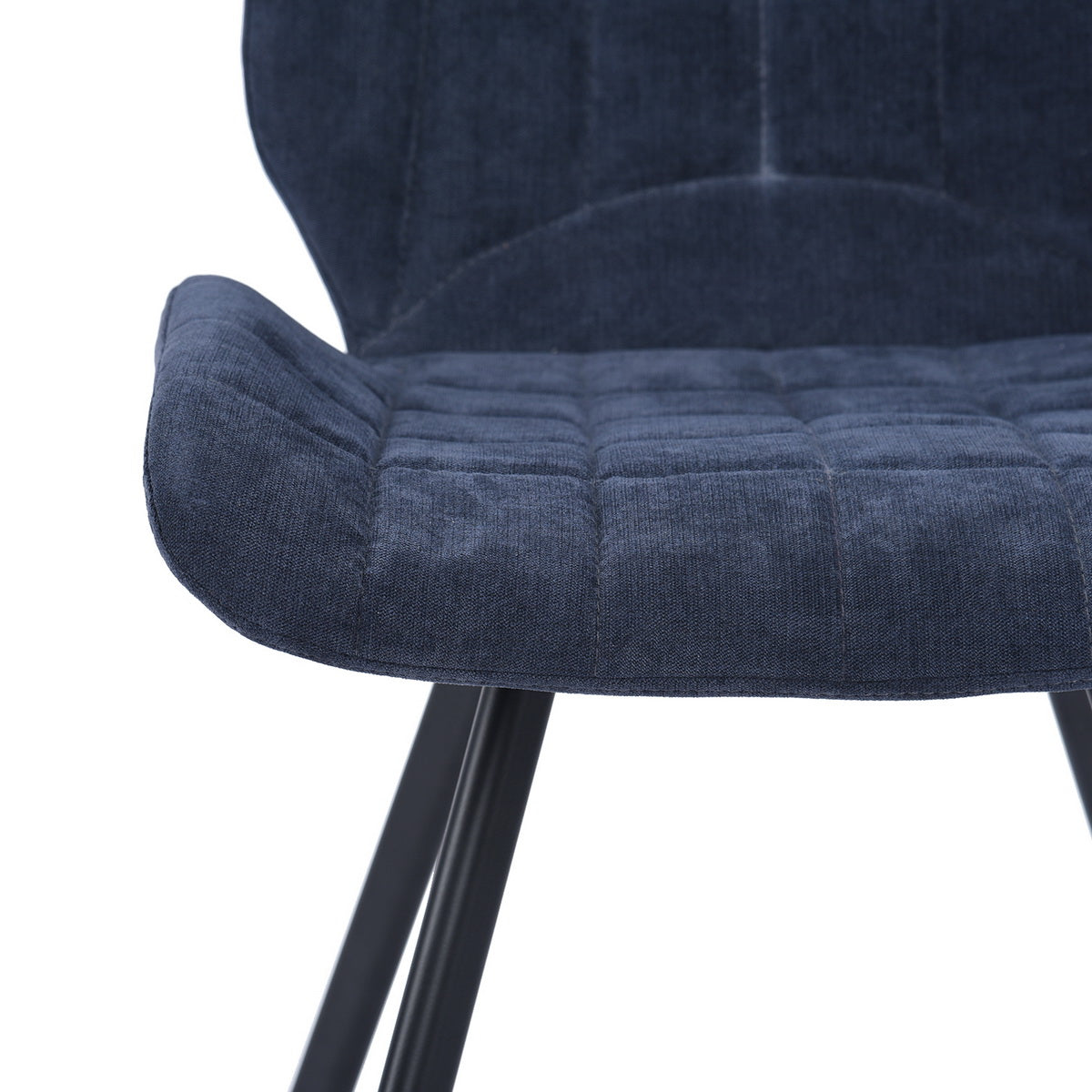 Fabric Dining Chairs, Dark Blue (Set of 2)