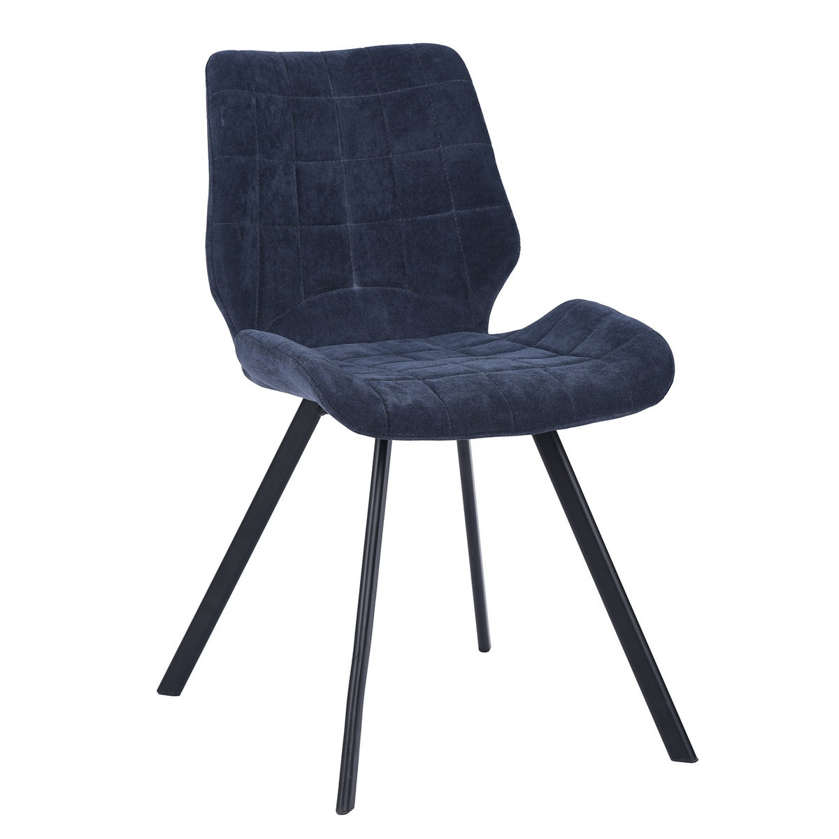 Fabric Dining Chairs, Dark Blue (Set of 2)