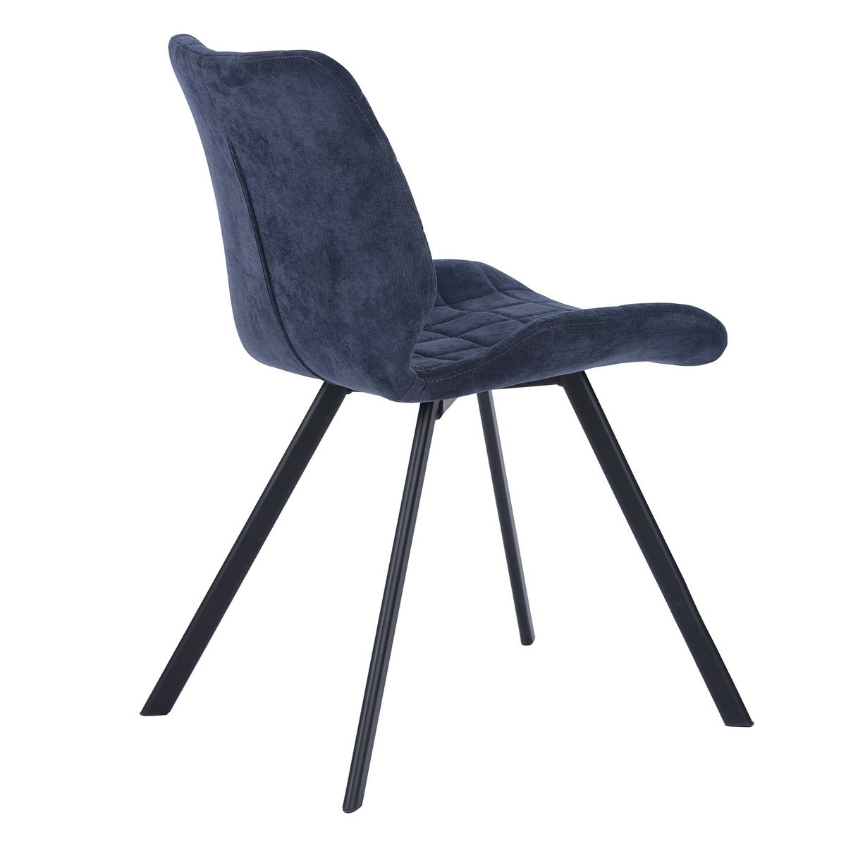 Fabric Dining Chairs, Dark Blue (Set of 2)