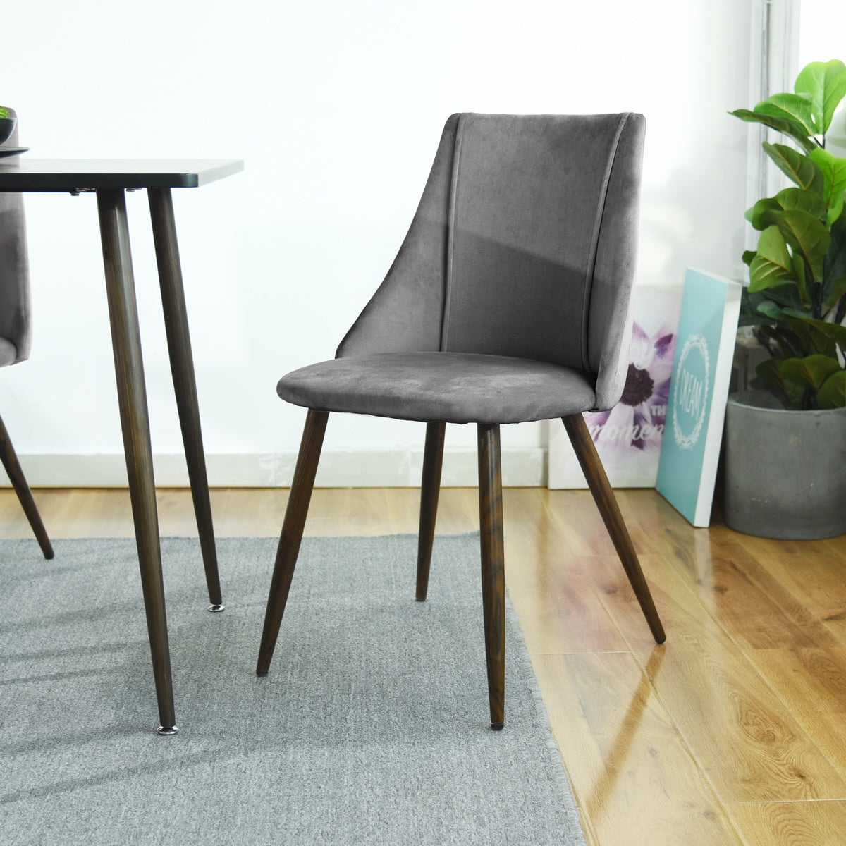 Velvet Upholstered Side Chair/Dinning Chair (Set of 2)