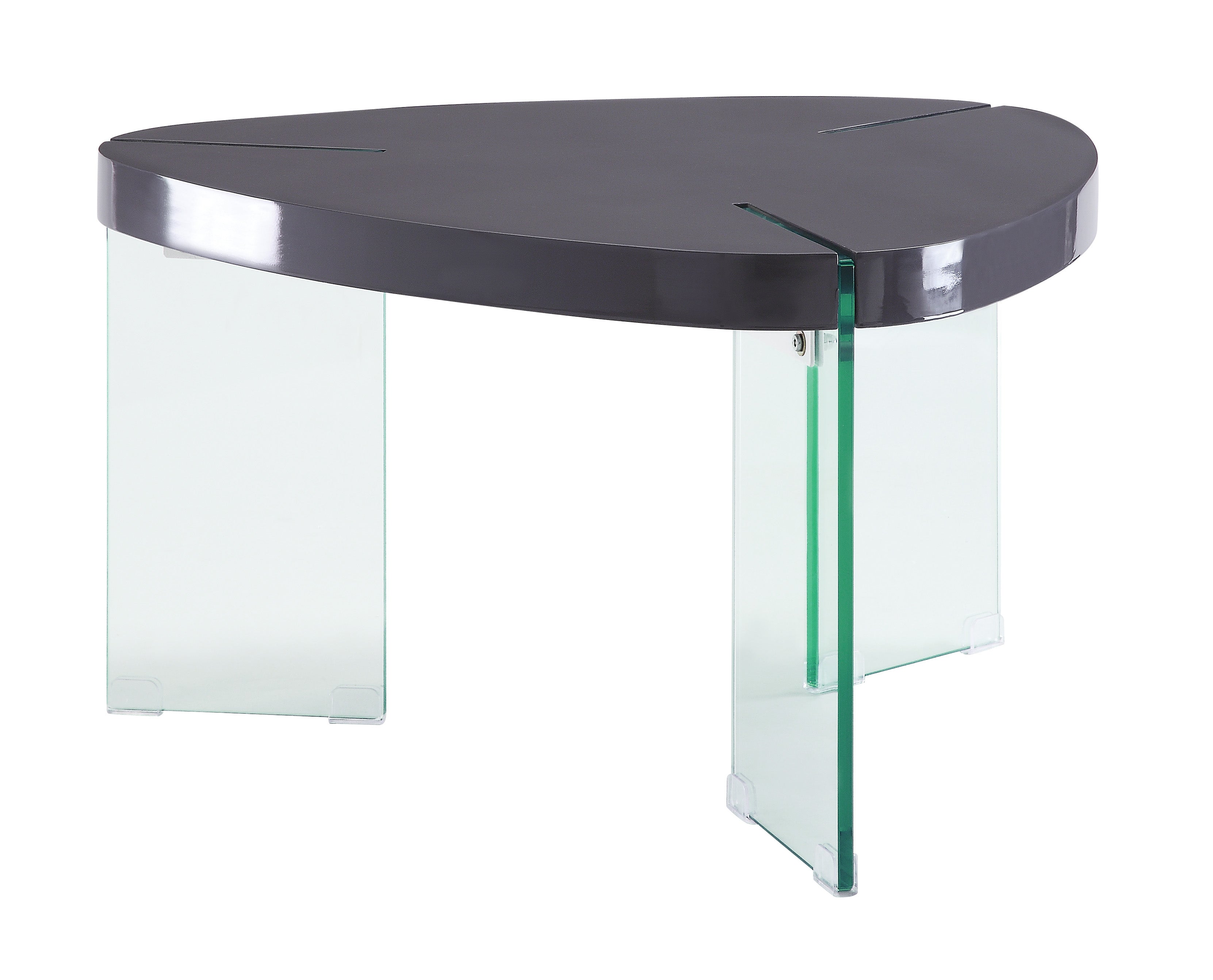 Noland Coffee Table, Gray High Gloss  Clear Glass (1Set/2Ctn) 84915