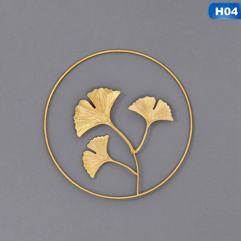 Wall Hanging Home Decoration Wrought Iron Ginkgo Leaf Wall Decoration Pendant Living Room Sofa Background Wall Porch Mural