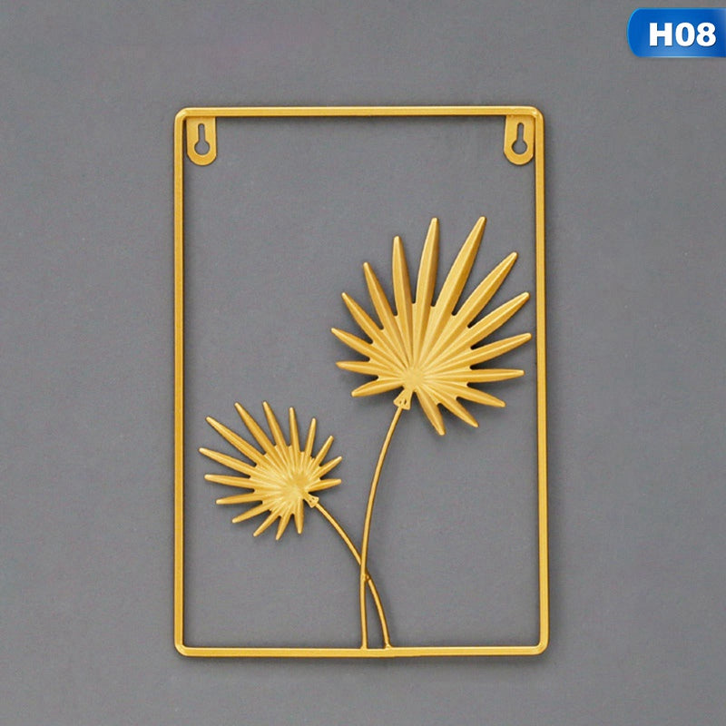 Wall Hanging Home Decoration Wrought Iron Ginkgo Leaf Wall Decoration Pendant Living Room Sofa Background Wall Porch Mural