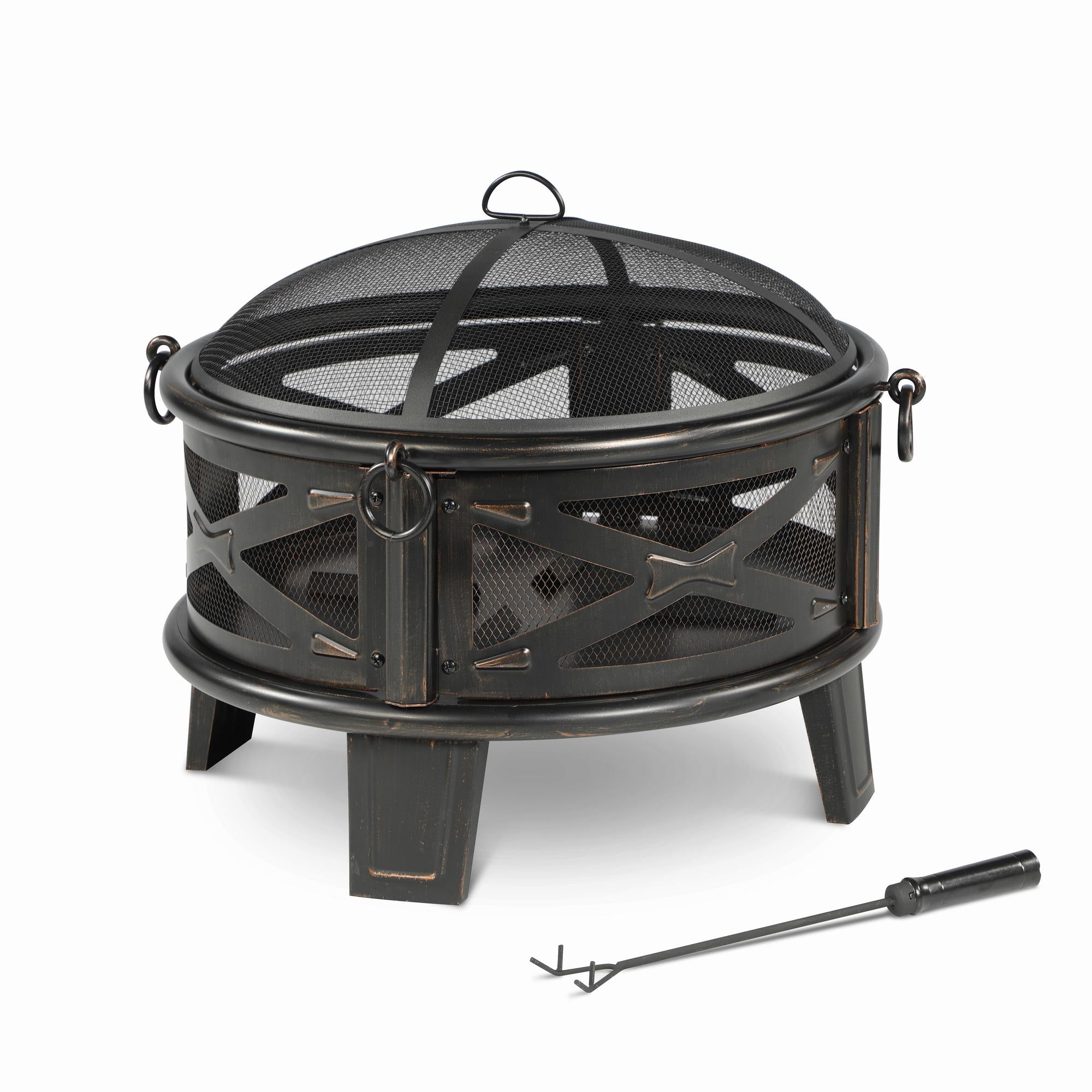 Norvell 22.83'' H x 26'' W Steel Wood Burning Outdoor Fire Pit