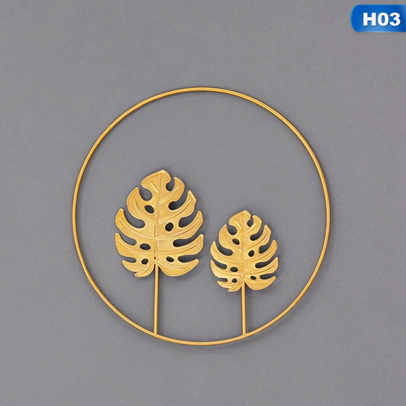 Wall Hanging Home Decoration Wrought Iron Ginkgo Leaf Wall Decoration Pendant Living Room Sofa Background Wall Porch Mural