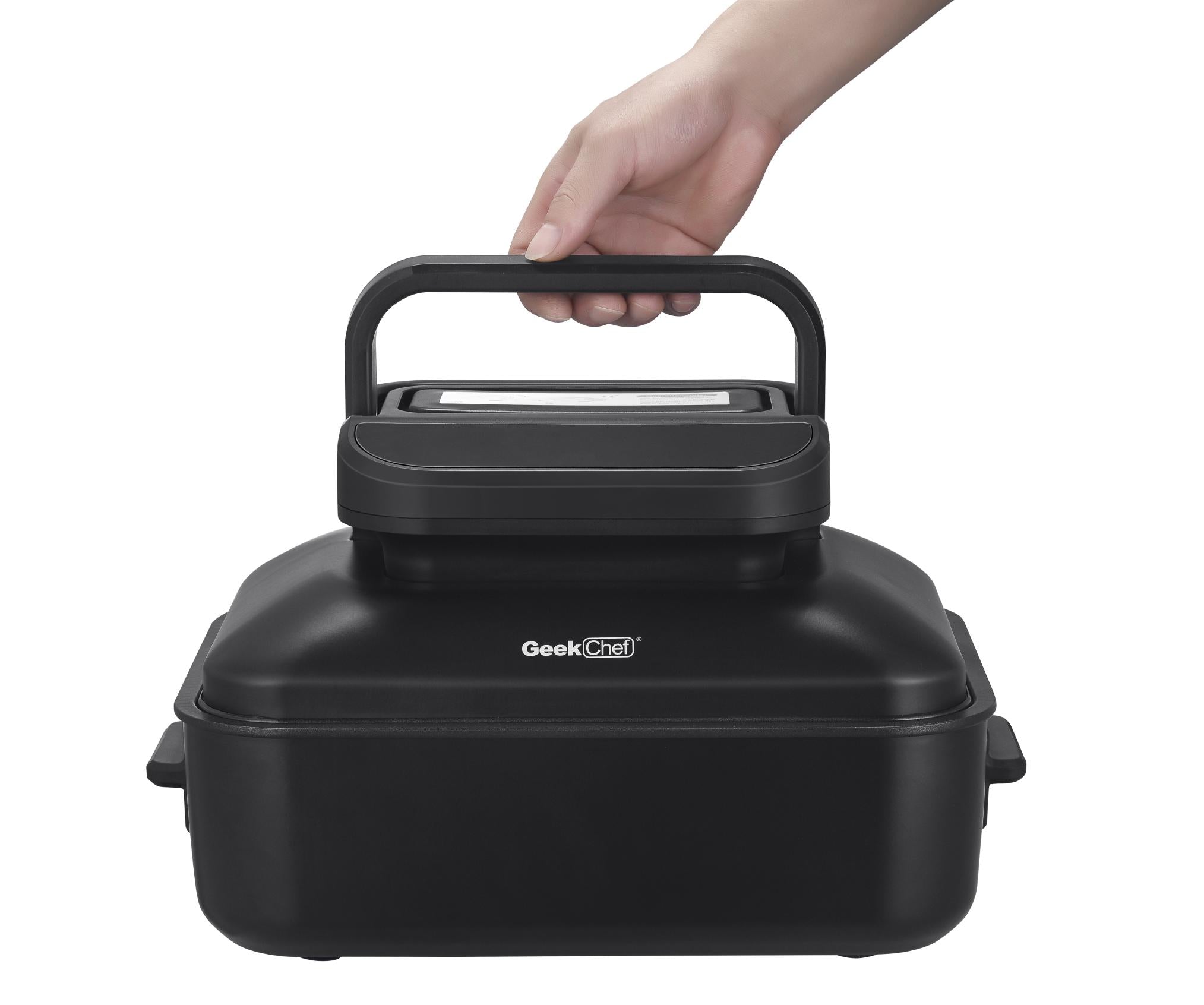 Geek Chef 7 In 1 Smokeless Electric Indoor Grill,  Portable 2 in 1 Indoor Tabletop Grill & Griddle Ban on Amazon