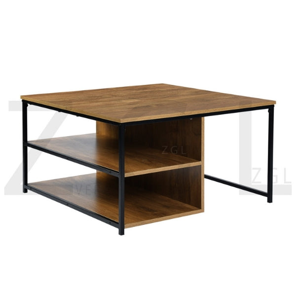 Wide Side Table with Double Storage