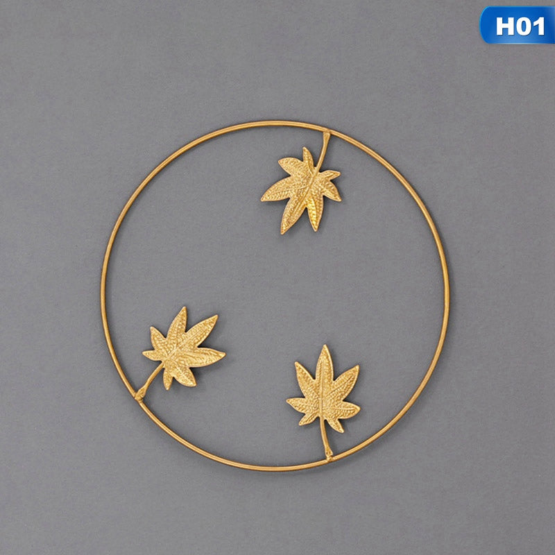 Wall Hanging Home Decoration Wrought Iron Ginkgo Leaf Wall Decoration Pendant Living Room Sofa Background Wall Porch Mural