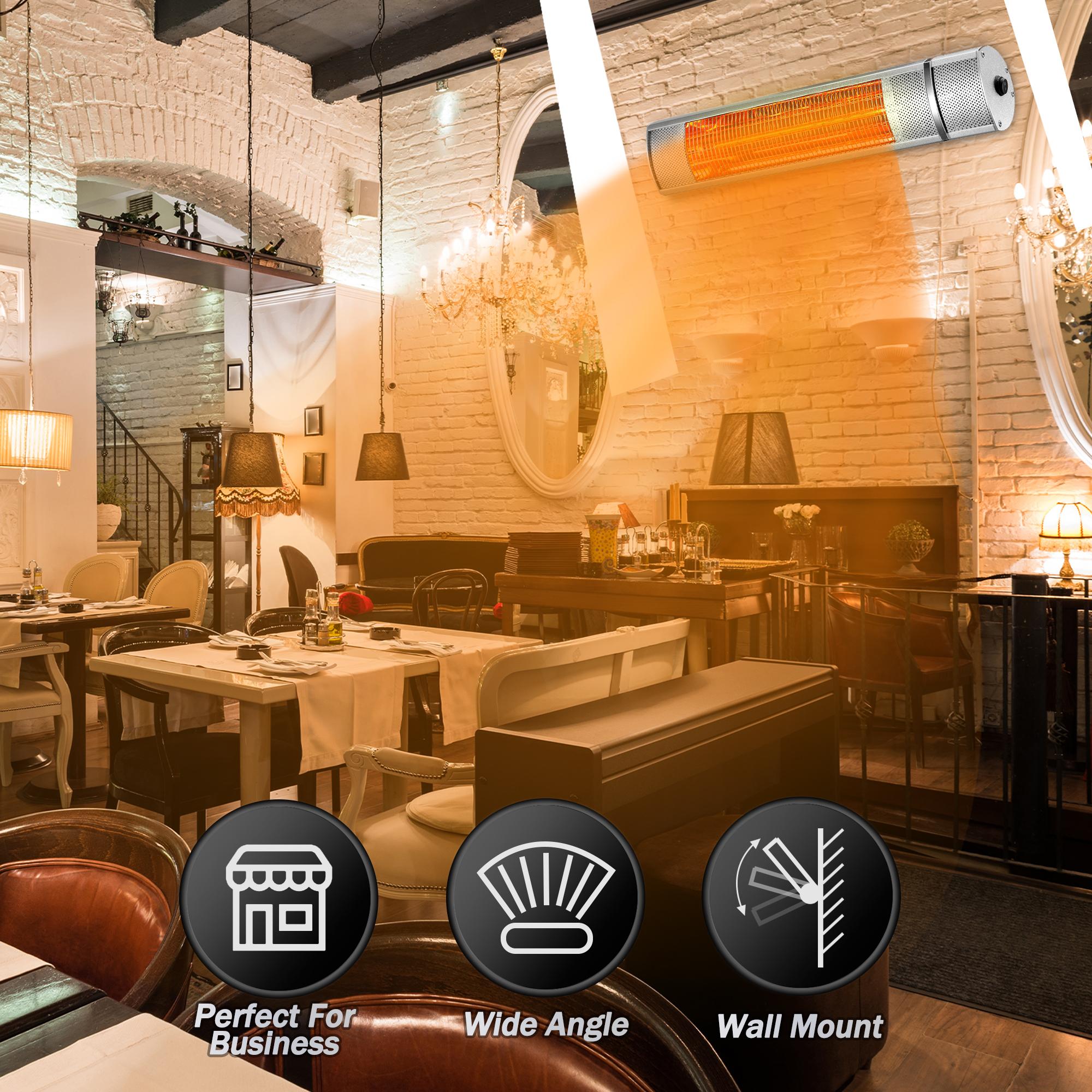 Wall-Mounted Patio Heater Electric Infrared Heater Indoor/Outdoor Heater Electric for Garage Backyar