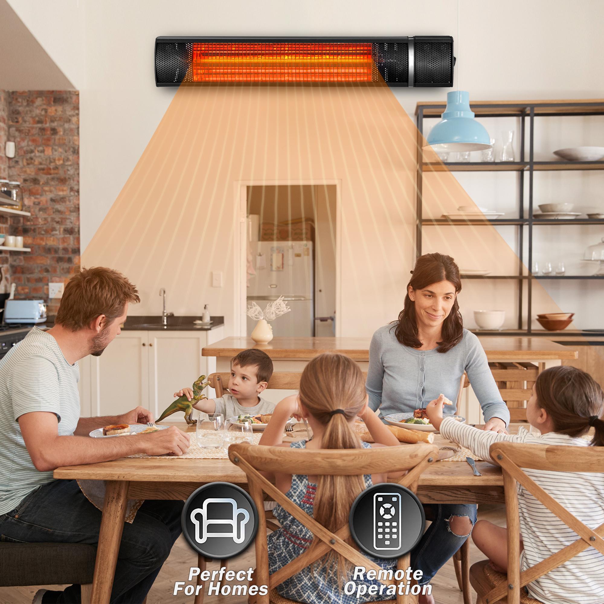 Wall-Mounted Patio Heater Electric Infrared Heater Indoor/Outdoor Heater Electric for Garage Backyar