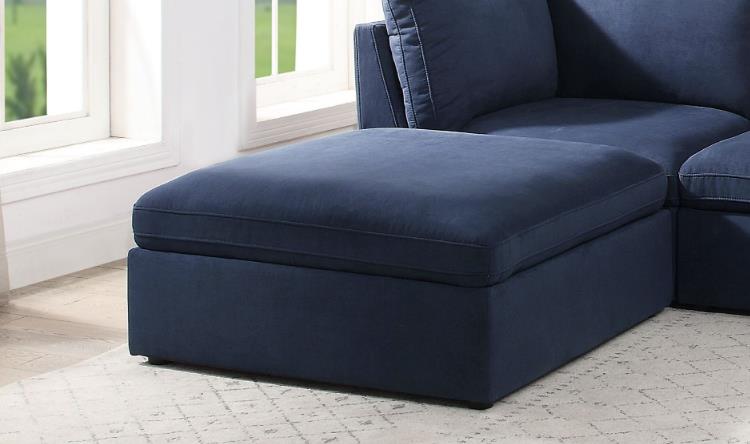 Crosby Ottoman, Blue Fabric 56037
